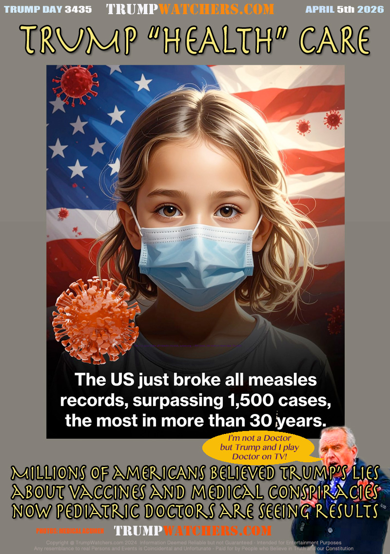 The U.S. just broke all measles records, surpassing 1,500 cases, the most in more than 30 years.

Millions of Americans believed trump’s lies
about vaccines and medical conspiracies
now pediatric doctors are seeing results

Robert F. Kennedy Jr. 